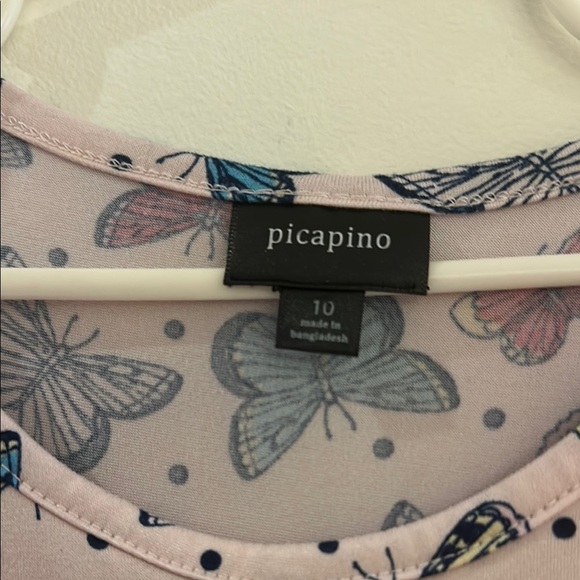 Blue and Red Puff Sleeve Casual Sundress - Picture 3 of 6